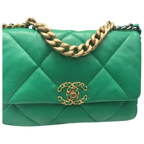 chanel bags green color.